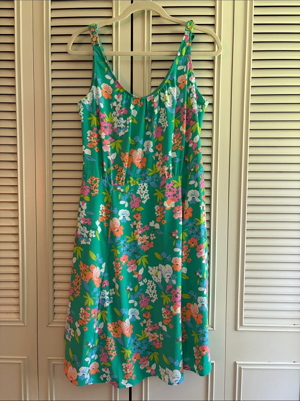a new day Teal Green Floral Midi Sundress